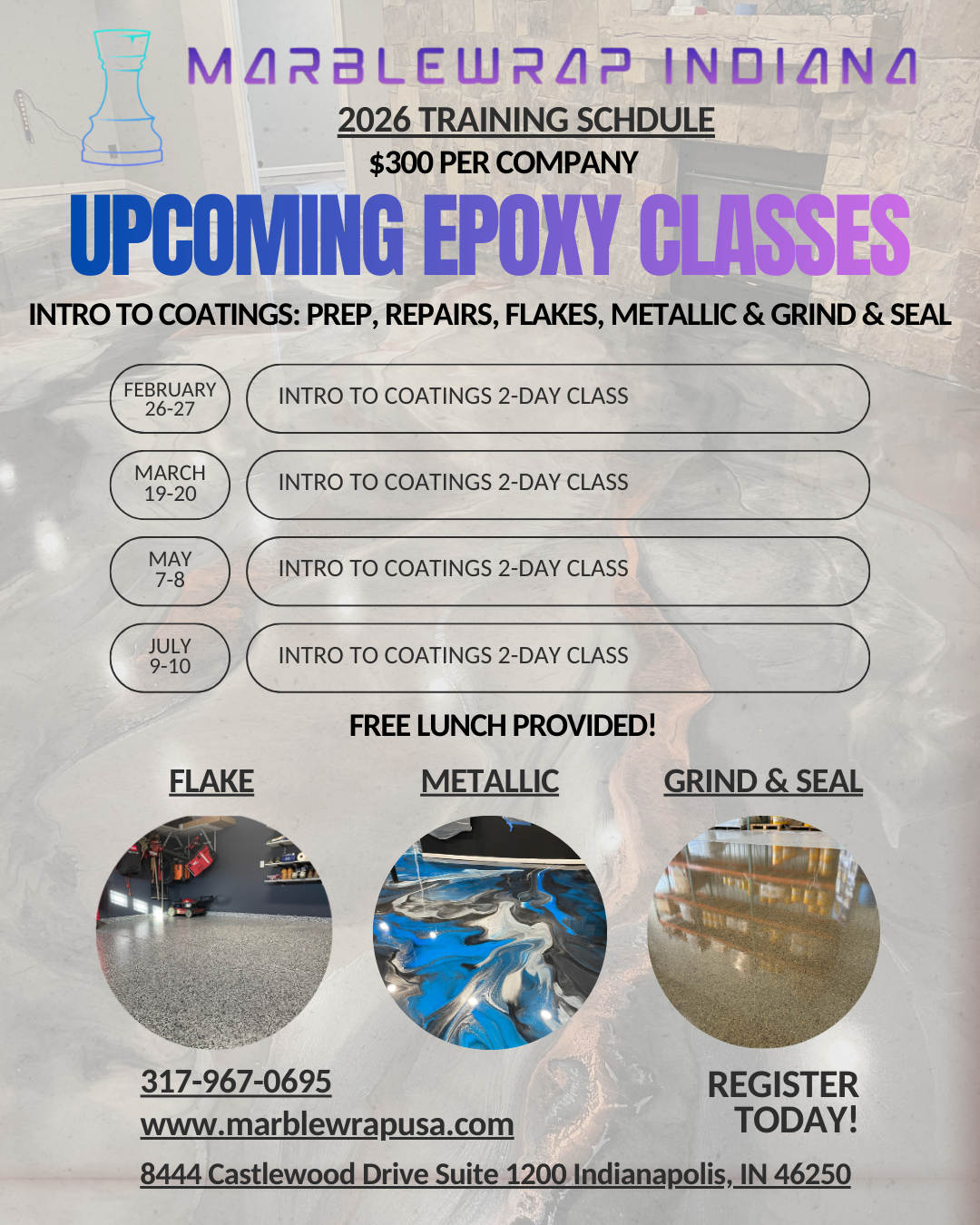 EPOXY FLOORING GROUP TRAININGS - INTRO TO COATINGS