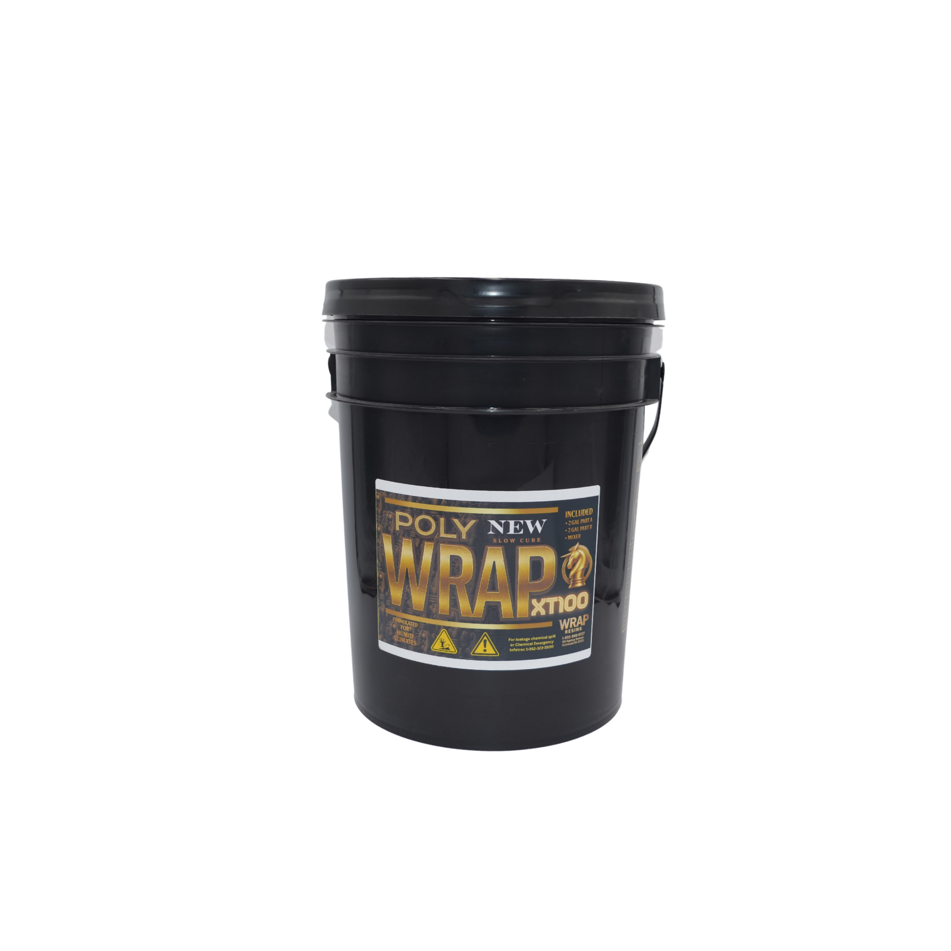 WRAP Resins PolyWRAP XT100 Polyaspartic Topcoat Epoxy Coating Bucket 